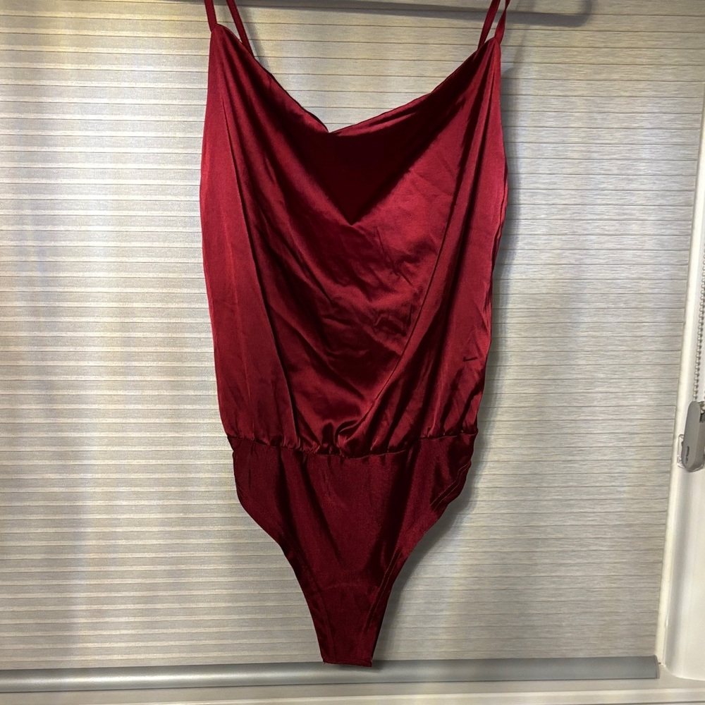 SHEIN Burgundy Bodysuit